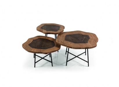 Couchtisch Holz braun Kaffeetisch Designer Wohnzimmertisch Tische 3x